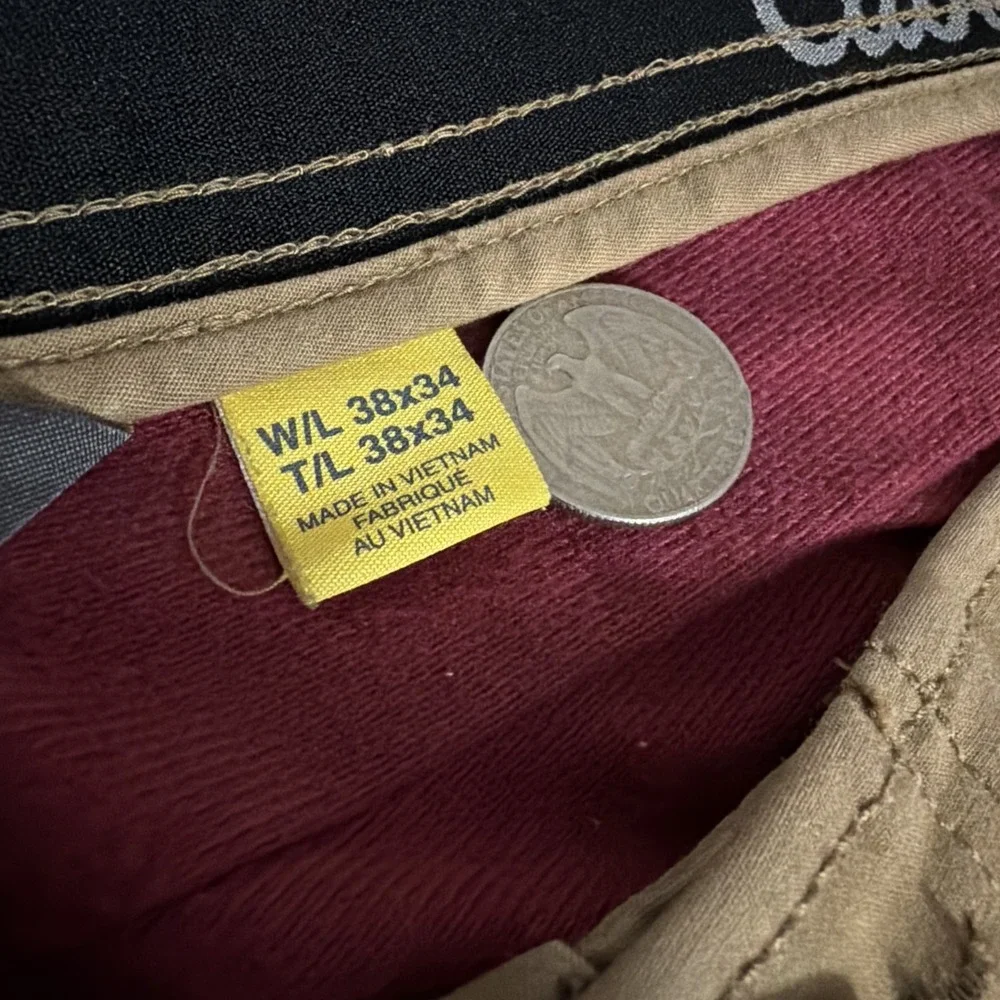 Cabela's Pants Mens 38x34 Tan Classic Fit Fleece Lined Stretch‎ Winter Outdoor